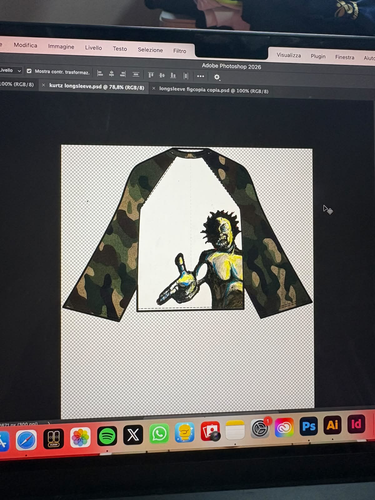 Studio originale della longsleeve camouflage